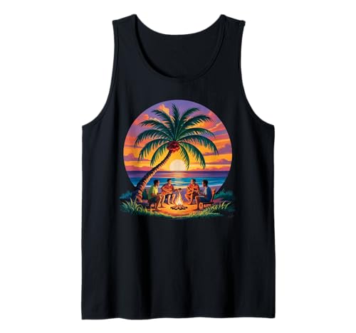 Sunset Summer Herren Tropical Beach Vacation Dress Palm Tree Tank Top Sunset Summer Herren Tropical Beach Vacation Dress Palm Tree Tank Top von Palm Tree Clothes
