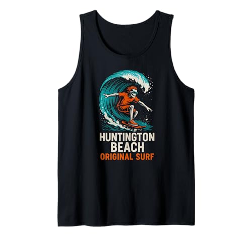 Huntington Beach Original Surf Vintage Herren Beach Life Tank Top Huntington Beach Original Surf Vintage Herren Beach Life Tank Top von Palm Trees Surfs Up Skateboarding Beach Apparel