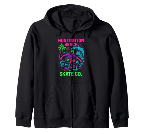 Huntington Beach Skate Co Vintage Herren Surfs Up Kapuzenjacke Huntington Beach Skate Co Vintage Herren Surfs Up Kapuzenjacke von Palm Trees Surfs Up Skateboarding Beach Apparel