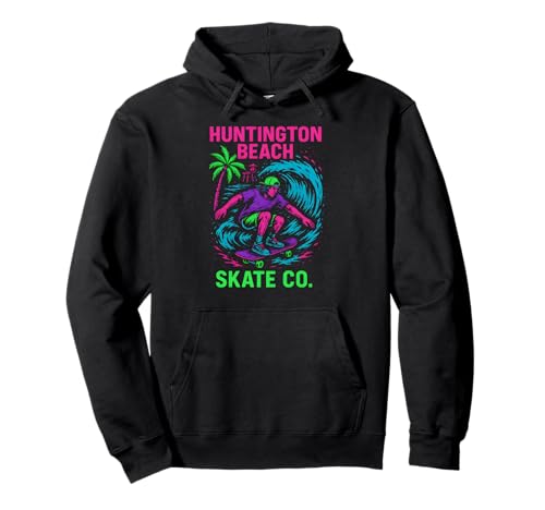 Huntington Beach Skate Co Vintage Herren Surfs Up Pullover Hoodie Huntington Beach Skate Co Vintage Herren Surfs Up Pullover Hoodie von Palm Trees Surfs Up Skateboarding Beach Apparel
