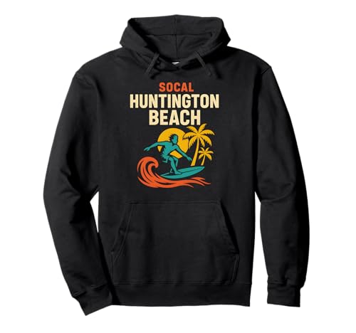 Surfer SoCal Huntington Beach Vintage Herren Beach Life Pullover Hoodie von Palm Trees Surfs Up Skateboarding Beach Apparel