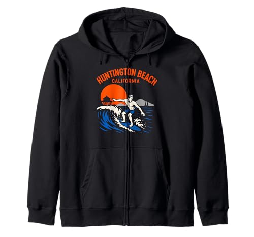 Surfs Up Huntington Beach California Retro Herren Beach Life Kapuzenjacke Surfs Up Huntington Beach California Retro Herren Beach Life Kapuzenjacke von Palm Trees Surfs Up Skateboarding Beach Apparel