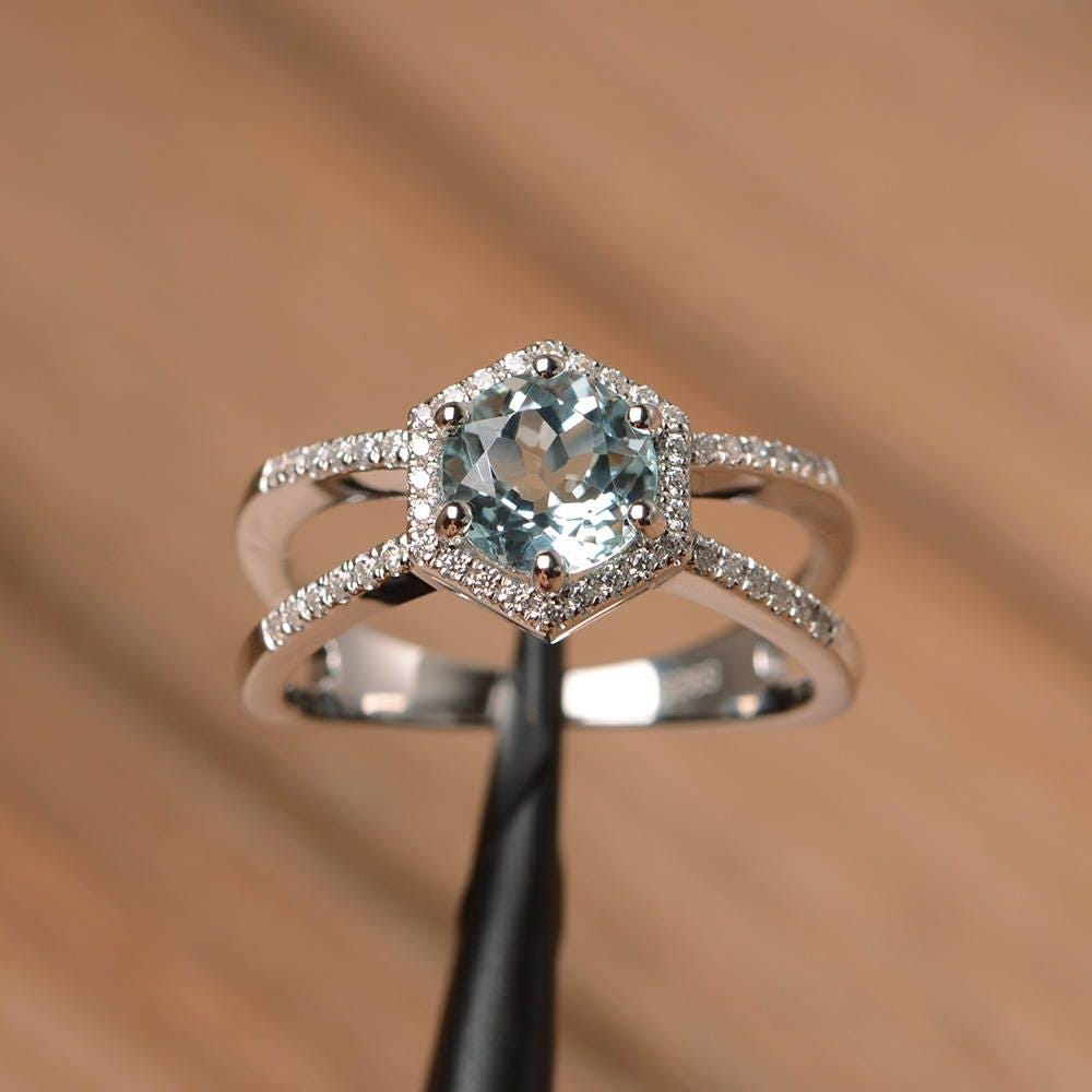 Echte Aquamarin Edelstein Ring von PalmaryJewelry