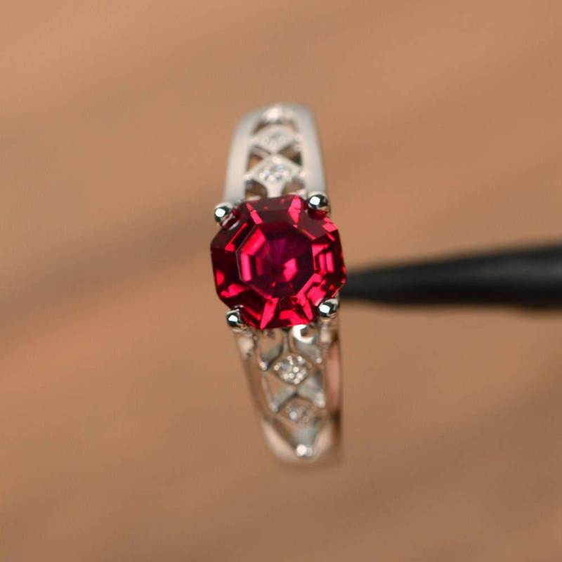 Einzigartige Edelstein Rote Silberringe Vintage Ringe Jubilaum Und von PalmaryJewelry