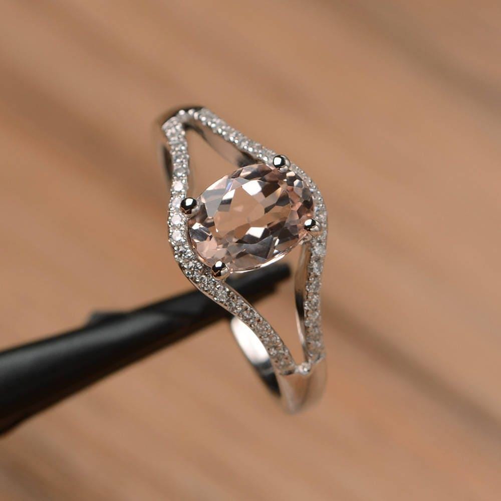 Morganit Ring Unikat Oval Geschliffen Rosa Edelstein Morganit Ring Unikat Oval Geschliffen Rosa Edelstein von PalmaryJewelry