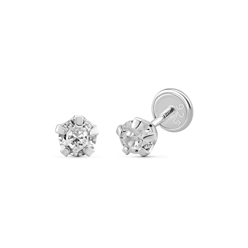 PALMERA Ohrringe "Verde" oder "Blanco" – Elegante Damen-Steckerohrringe aus 925 Sterlingsilber mit Drehverschluss und grünem oder weißem Zirkonia von Palmera