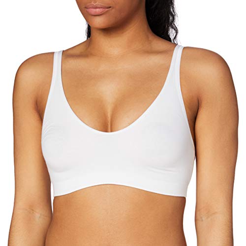 Palmers Damen Sport-BH Top Natural Beauty, Einfarbig, Gr. 36 (Herstellergröße: S (36-38)), Weiß (Offwhite 141) von Palmers