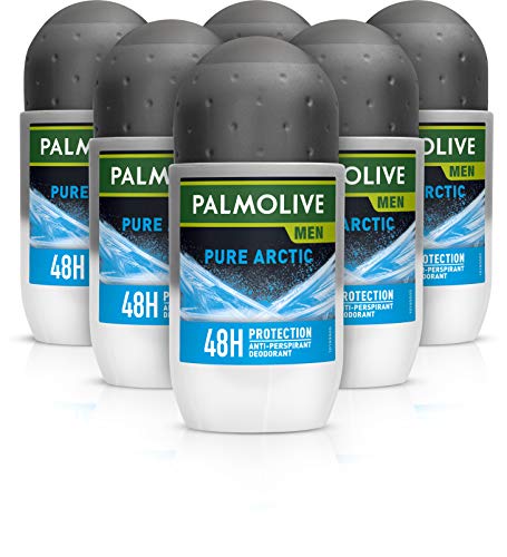 Palmolive Deodorant Roll-On Sexpack, For Men Pure Arctic Anti-Perspirant Ohne Alkohol, 50 ml in 6er-Pack von Palmolive