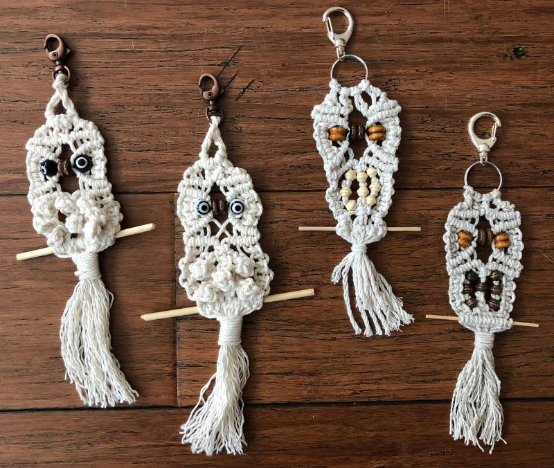 Makramee Eule Schlüsselanhänger, Accessoire Makramee Eule Schlüsselanhänger, Accessoire von PalmoreDecor