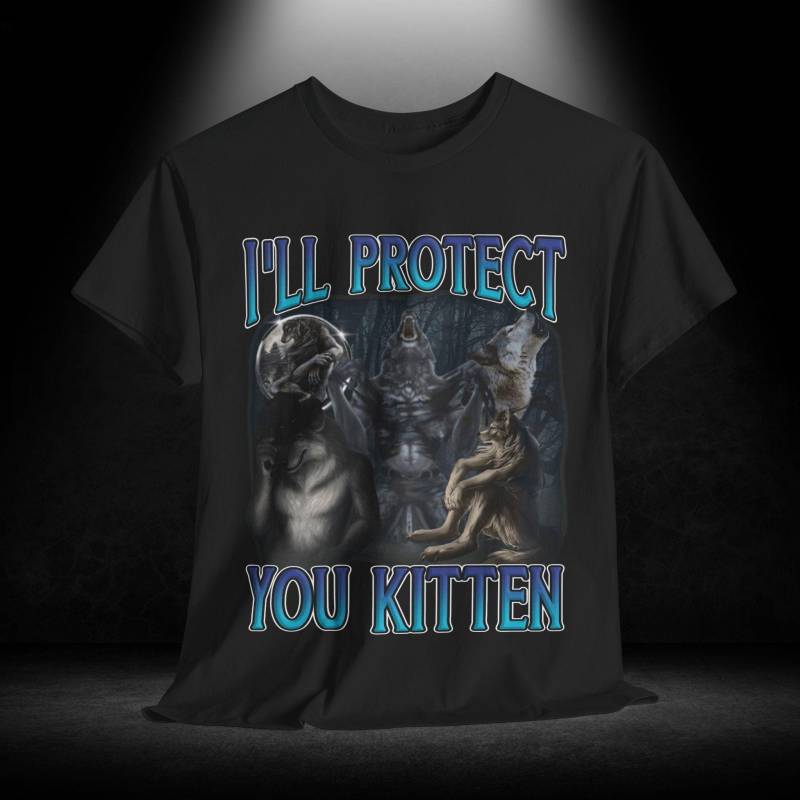 Lustiges Meme T-Shirt Ich Werde Sie Kätzchen-T-Shirt Schützen Süßer Katzen-Liebhaber-Geschenk-Wunderlicher Waldentwurf Humorvolles Haustier-Kleid von PaloClothesShop