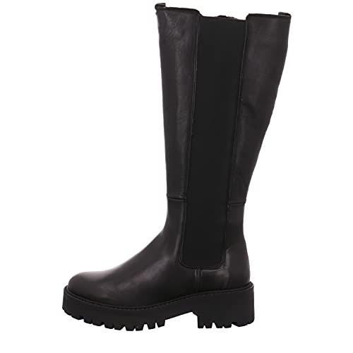 PALPA Damen Chelsea Boots Stiefel Hoch Langschaft Echtleder schwarz, Größe:40, Farbe:Schwarz von PALPA