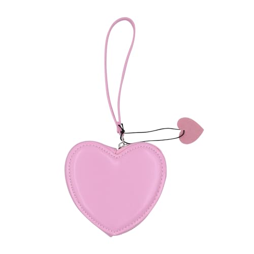 Süße Herzform Umhängetasche Crossbody Handtaschen Münzgeld Geldbörse für kleine Mädchen Kleinkinder, Herzform, rosa Handgelenksmuster, Einheitsgröße von Pamayaneen