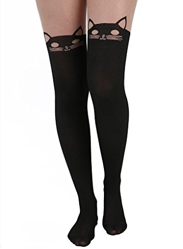 Pamela Mann Kitty Cat Kniestumpf Strumpfhose-Black-One Size von Pamela Mann