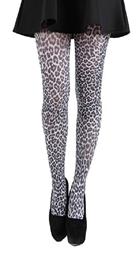 Pamela Mann Nylon-Strumpfhose Leopard, Weiss, Grösse 34-40 von Pamela Mann