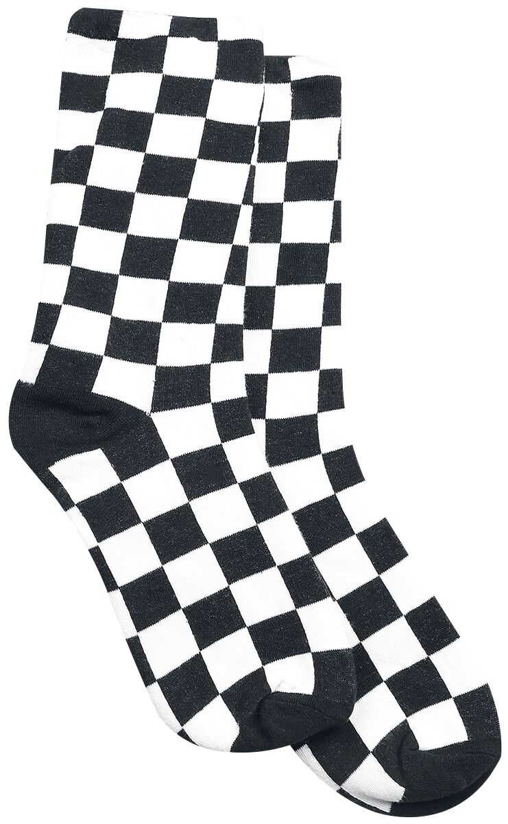 Pamela Mann - Gothic Socken - Checkerboard Ankle Socks - EU 36-41 - für Damen - Größe EU 36-41 - schwarz/weiß von Pamela Mann