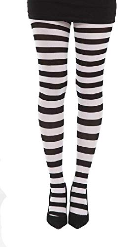 Pamela Mann Neon Twickers Gestreift Striped Strumpfhose - Weiß White von Pamela Mann