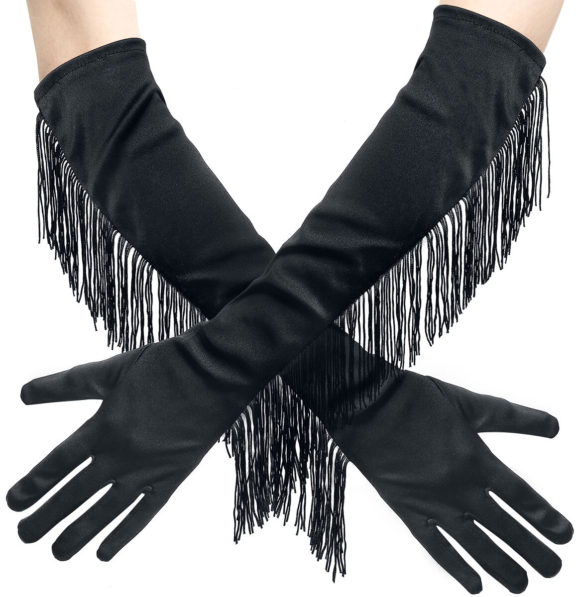 Pamela Mann - Rockabilly Fingerhandschuhe - Fringe Gloves - für Damen - schwarz von Pamela Mann