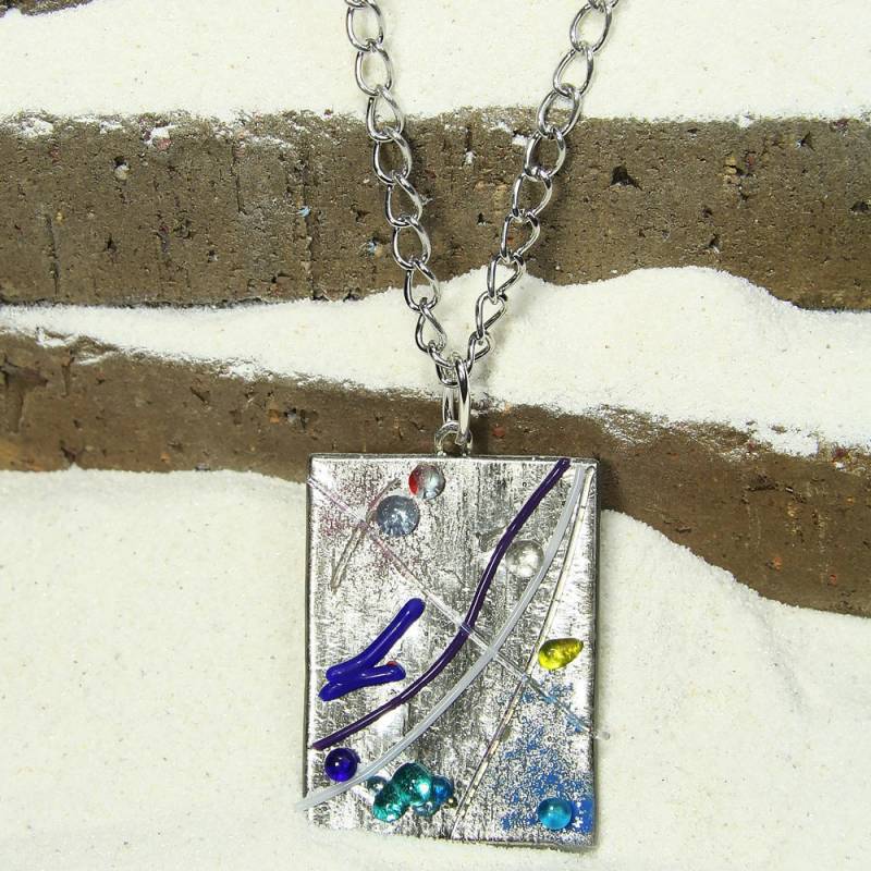 "Handgemachte Glaskette Mit Weissgold Auf Glasanhänger, "Miro Inspiriert" Vielen Arten Von Glasakzenten Für Die Farbe 1 3/8x1 3/4." "Handgemachte Glaskette Mit Weissgold Auf Glasanhänger, "Miro Inspiriert" Vielen Arten Von Glasakzenten Für Die Farbe 1 3/8x1 3/4." von PamelaContiGlass