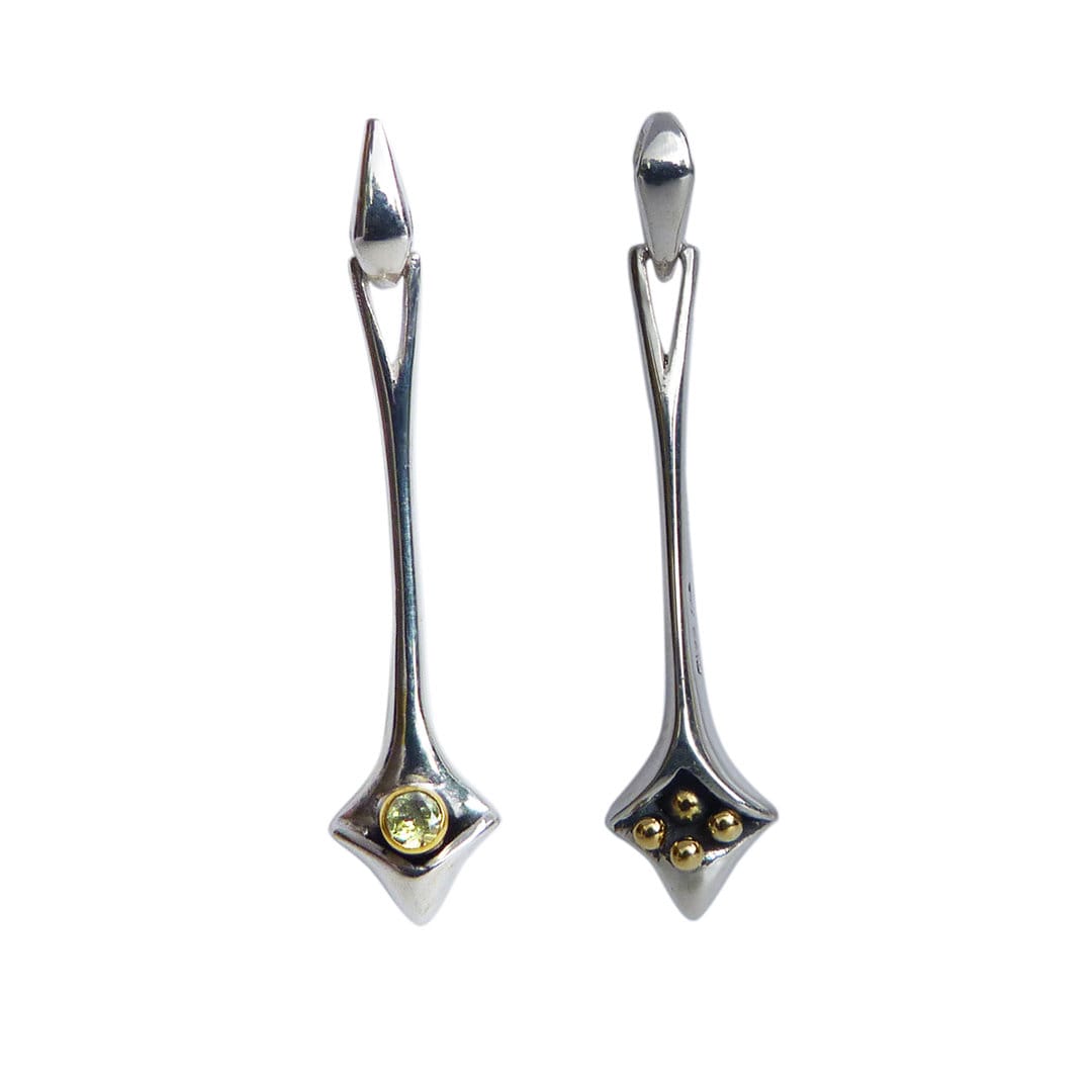Ausgefallene Moderne Hängeohrringe in Silber Und Gold Mit Peridot Amethyst Granat Oder Citrin. Wendbares Design. Kommt Noch Vor Weihnachten An von PamelaDickinson