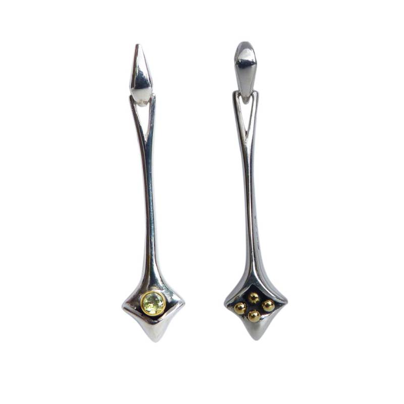 Ausgefallene Moderne Hängeohrringe in Silber Und Gold Mit Peridot Amethyst Granat Oder Citrin. Wendbares Design. Kommt Noch Vor Weihnachten An von PamelaDickinson
