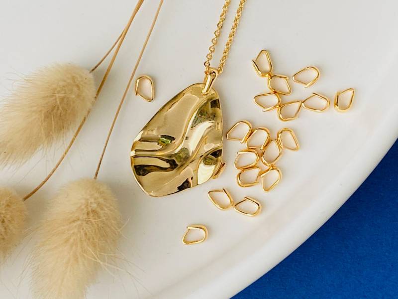 10 Ösen, Messing Vergoldet Mit 18 Karat Feingold, Gold, 5 Mm, Aufhänger Für Anhänger, Set Stück 10 Ösen, Messing Vergoldet Mit 18 Karat Feingold, Gold, 5 Mm, Aufhänger Für Anhänger, Set Stück von PametPille