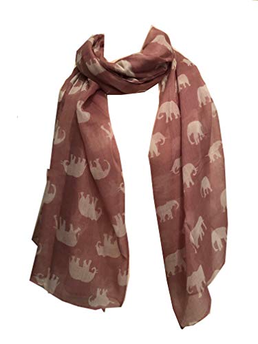 Elefanten Animal Print Schal, Damenmode Wrap Schal - elephant Animal Print Scarf (Rose (pink)) von Pamper Yourself Now