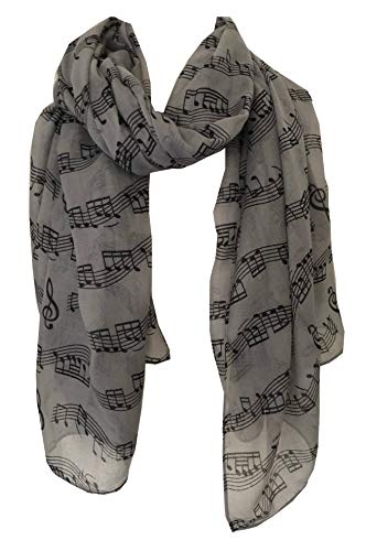 Groß grau mit schwarzen Noten Druckschal. Schöne warme Winterschal. Fantastische Geschenk (Big scarf with grey with black notes print scarf. Lovely warm winter scarf Fantastic Gift) von Pamper Yourself Now