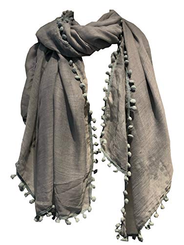 Pamper Yourself Now ltd Grauen plain Schal/Wrap mit Bommeln- Grey plain scarf/wrap with bobbles von Pamper Yourself Now