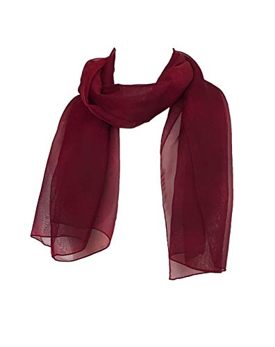Pamper yourslef now ltd Einfacher Burgunder chiffon Stil Schal dünne hübsche Schal ideal für jedes Outfit schöne Geschenk (plain burgundy thin chiffon scarf) von Pamper Yourself Now