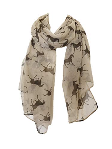 Pferd Tiermuster schals london fashion lang weicher Schals - Braun mit braunem Pferd, 180cm x 95cm von Pamper Yourself Now