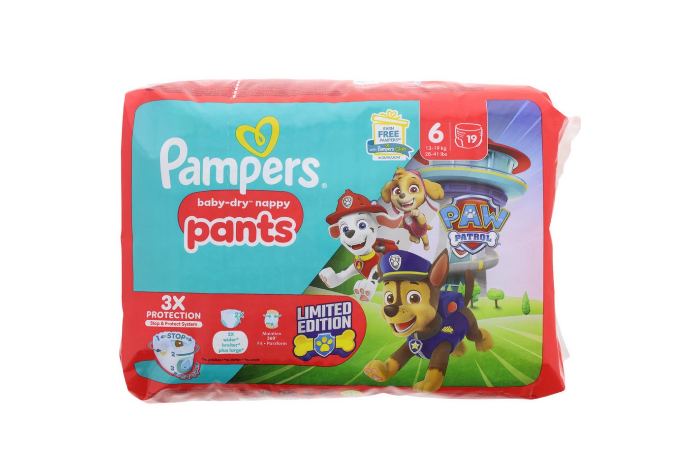Pampers Windeln Pampers Baby Dry Nappy Pants 19 Windeln Paw Patrol Edition Grösse 6 13 von Pampers