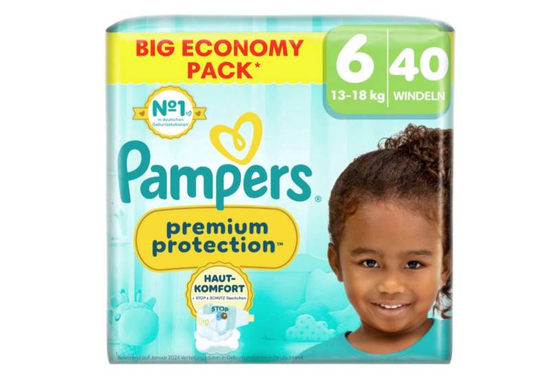 Pampers Windeln Premium Protection Gr.6 Extra Large (13-18 kg), Big Pack, 40 St von Pampers