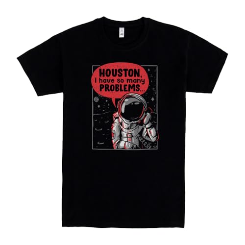 Pampling T-Shirt mit kurzen Ärmeln aus 100% Baumwolle, Unisex Bekleidung mit originellen Mustern in 5 Größen, T-Shirt Schwarz, Modell Houston (L) von Pampling