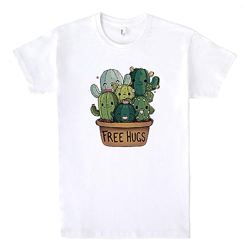 Pampling T-Shirt mit kurzen Ärmeln aus 100% Baumwolle, Unisex Bekleidung mit originellen Mustern in 5 Größen, T-Shirt Weiß, Modell Soft Hugs (XL) von Pampling