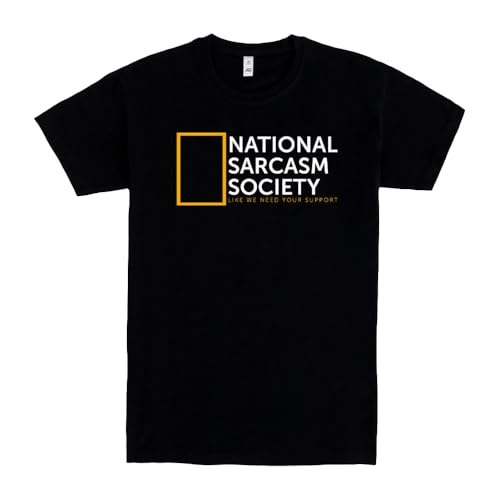 Pampling T-Shirt mit kurzen Ärmeln, aus 100% Baumwolle, Bekleidung für Damen und Herren mit originellen Motiven in 5 Größen, T-Shirt Schwarz (Sarcasm Society, XL) von Pampling