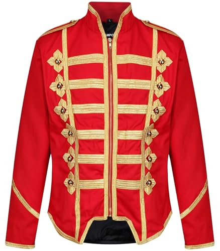 Pamposh Steampunk Husar Jacke - Emo Punk Military Schlagzeuger Parade Jacke Herren - Napoleon Gothic Kleidung - Marching Band Jacke von Pamposh