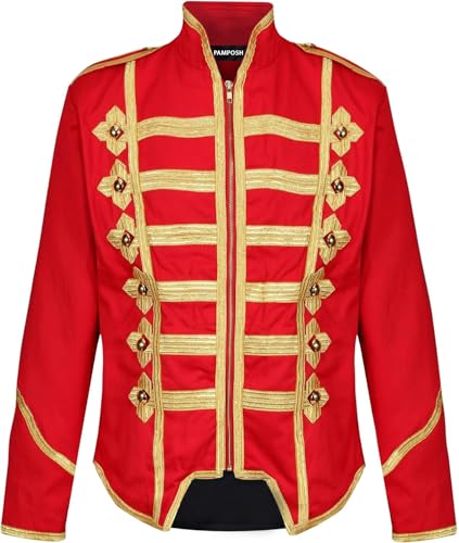 Pamposh Steampunk Husar Jacke - Emo Punk Military Schlagzeuger Parade Jacke Herren - Napoleon Gothic Kleidung - Marching Band Jacke von Pamposh