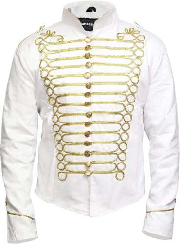 Pamposh Steampunk Husar Jacke - Emo Punk Military Schlagzeuger Parade Jacke Herren - Napoleon Gothic Kleidung - Marching Band Jacke von Pamposh