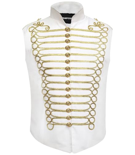Pamposh Steampunk Husar Jacke - Emo Punk Military Schlagzeuger Parade Jacke Herren – Napoleon Gothic Kleidung – Marching Band Jacke von Pamposh
