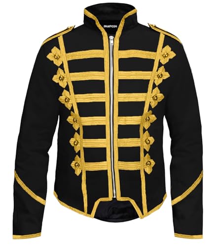 Pamposh Steampunk Husar Jacke - Emo Punk Military Schlagzeuger Parade Jacke Herren - Napoleon Gothic Kleidung - Marching Band Jacke von Pamposh