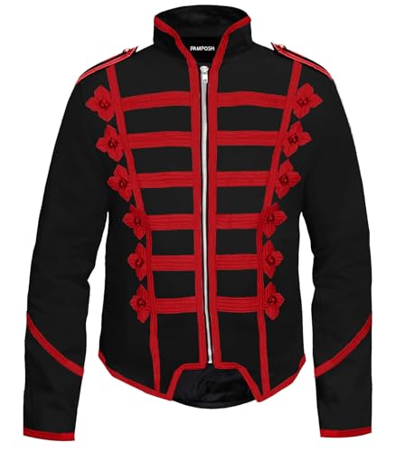 Pamposh Steampunk Husar Jacke - Emo Punk Military Schlagzeuger Parade Jacke Herren - Napoleon Gothic Kleidung - Marching Band Jacke von Pamposh