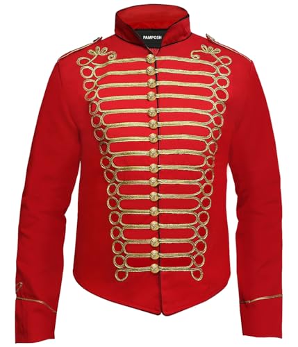 Pamposh Steampunk Husar Jacke - Emo Punk Military Schlagzeuger Parade Jacke Herren - Napoleon Gothic Kleidung - Marching Band Jacke von Pamposh