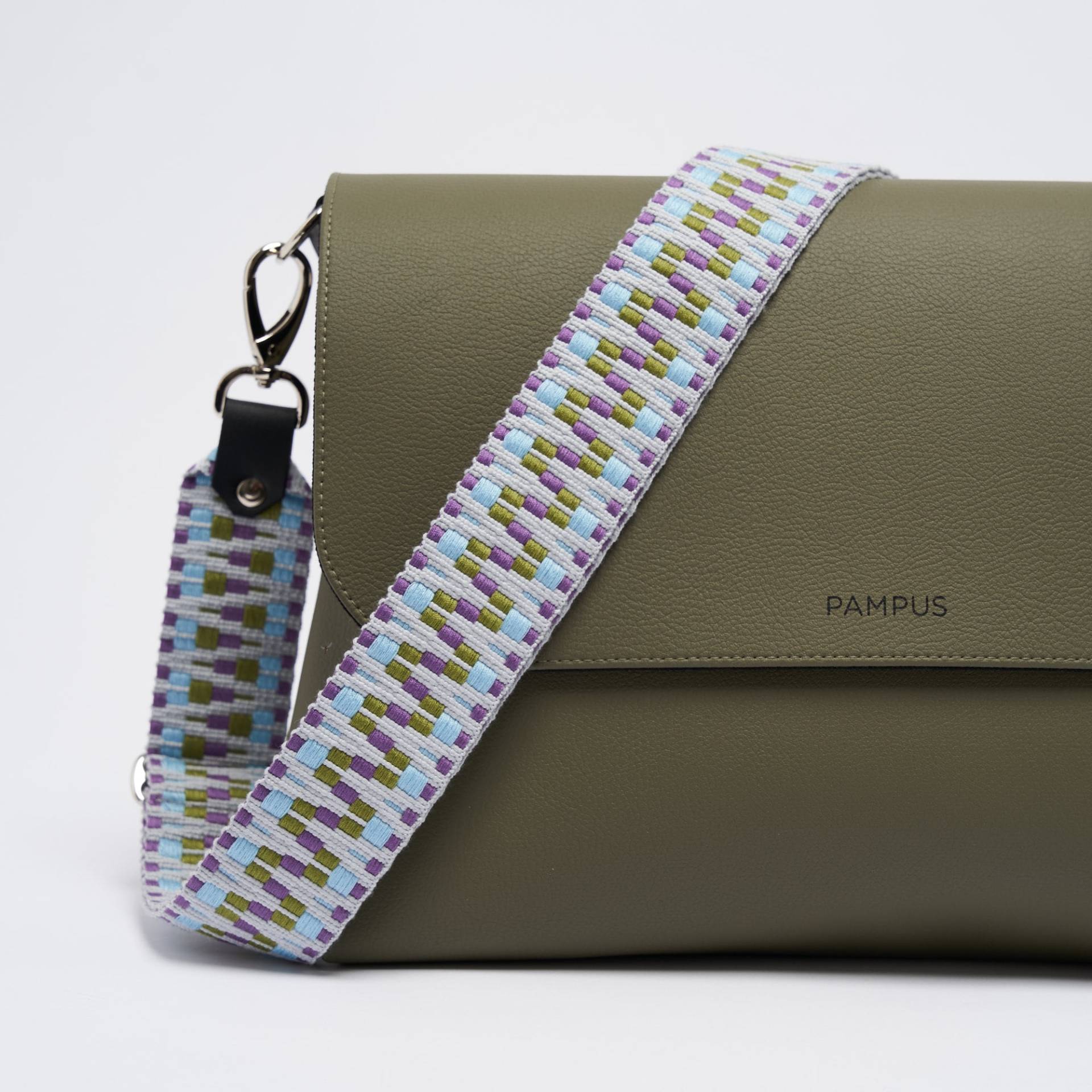Taschengurt Candy/Zig Zag - Grau/Lila/Grün/Hellblau von Pampus