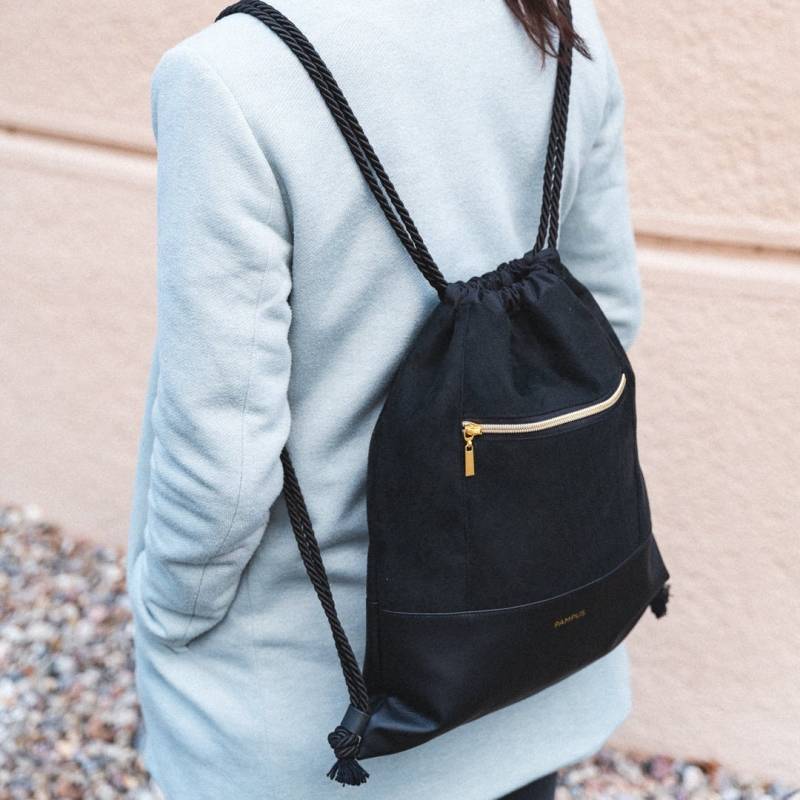 Turnbeutel Mary/Schwarz Velours von Pampus