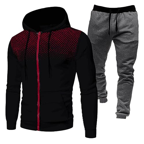Pamqsen Angebote des Tages Heute Jogginganzug Herren Baumwolle Jogging Anzug Trainingsanzug Sportanzug Jogginghose Sweatjacke Männer 80Er Jahre Trainingsanzug Neon Jogginganzug Herren Set Geschenk von Pamqsen