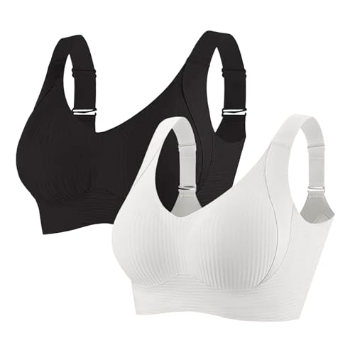 Pamqsen Blitzangebote des Tages 2er Pack BH Damen Ohne Bügel BHS Bra Starker Halt Nahtlose Soft Bustier Komfort Vollschalen Gepolstert Büstenhalter Verstellbar Unterwäsche Pamqsen Blitzangebote des Tages 2er Pack BH Damen Ohne Bügel BHS Bra Starker Halt Nahtlose Soft Bustier Komfort Vollschalen Gepolstert Büstenhalter Verstellbar Unterwäsche von Pamqsen