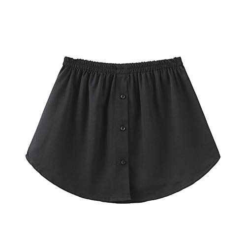 Pamqsen Blusenrock HemdverläNgerung Damen Mini Unterrock Shirt Extender Fake Bluse Minirock Saum RöCkchen Mit KnöPfen BlusenverläNgerung Damen von Pamqsen