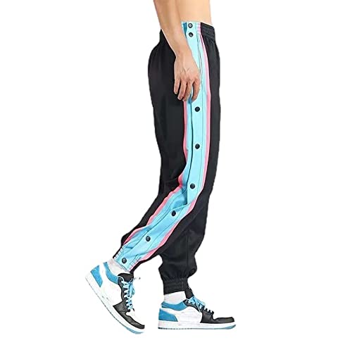 Pamqsen Herren Jogginghose mit Knöpfen An Der Seite Reha Hose mit Seitlicher Knopfleiste Zum Öffnen Button Up Trainingshose 2024 Locker Lässig Sport Postoperative Rehahose Mode Sporthose von Pamqsen