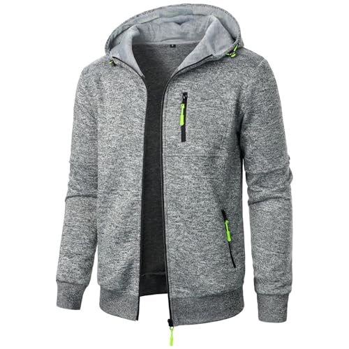 Pamqsen sale angebote damen Herren Hoodie Einfarbig Langarm Sweatjacke Mit Reißverschluss Casual Sweatshirt Jacke Zip Up Hoodies Männer Leicht Kapuzenjacke Outdoor Sportjacke Kapuzenpullover Warm von Pamqsen