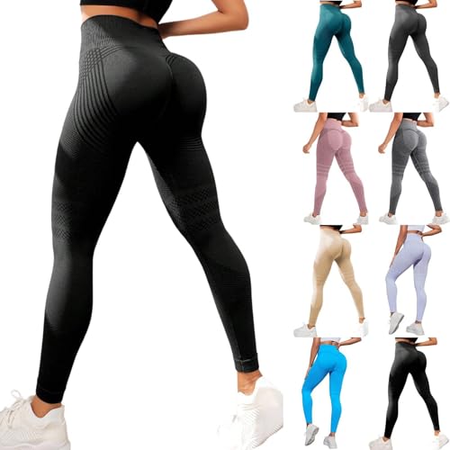Pamqsen Scrunch Butt Leggings Damen High Waist Booty Lifting Po Push Up Gym Sporthose Seamless Elastische Bauchweg Hosen Weiche Sporthose für Yoga Fitness Outdoor Freizeit von Pamqsen